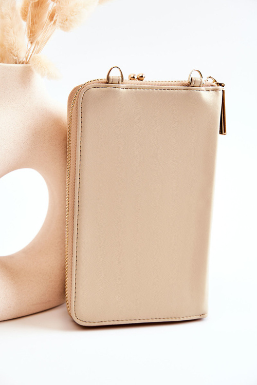 Elegancka Torebka Portfel 2w1 Monnari ETUA050-023 Beżowo-Złota