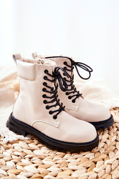 Klasyczne Dziecięce Botki Na Suwak Beżowe Clarika