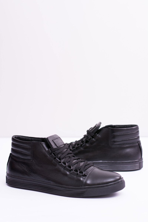 Męskie Skórzane Tenisówki Czarne Torres