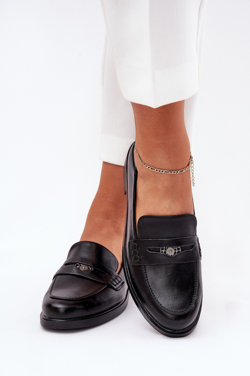 Eleganckie Mokasyny Damskie Z Naturalnej Skóry Vinceza 18100 Czarne