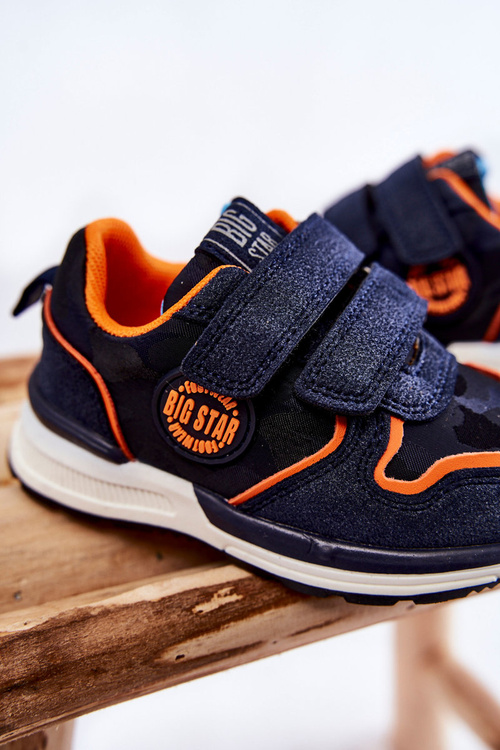 Dziecięce Buty Sportowe Rzepy Memory Foam System Big Star KK374183 Granatowe