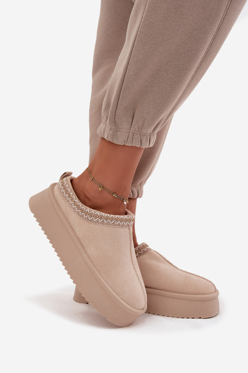 Śniegowce Damskie Z Haftem Jasnobeżowe Pristina