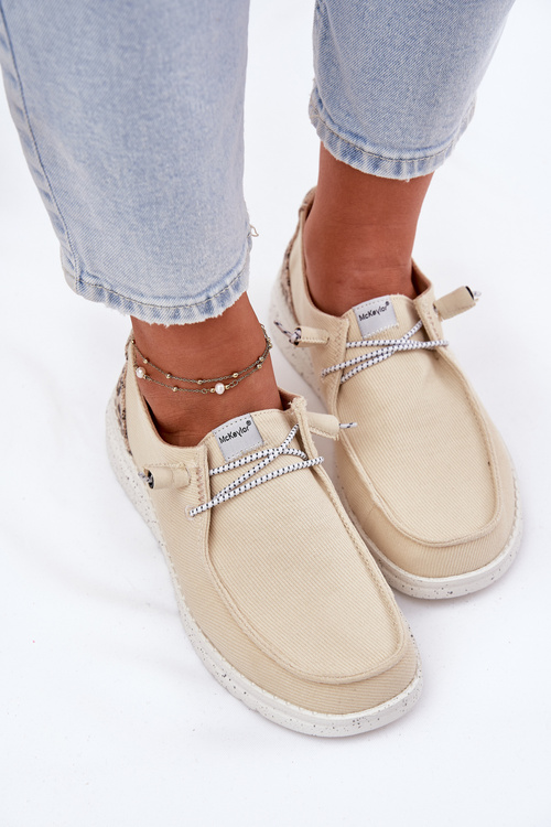 Lekkie Materiałowe Półbuty Damskie McKeylor 96116 Beżowe
