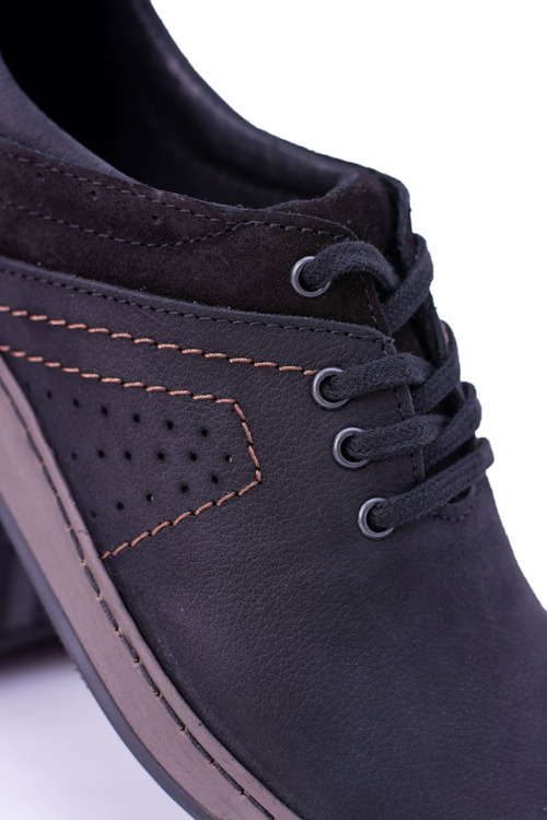 Czarne Męskie Półbuty Casual Ventrillo