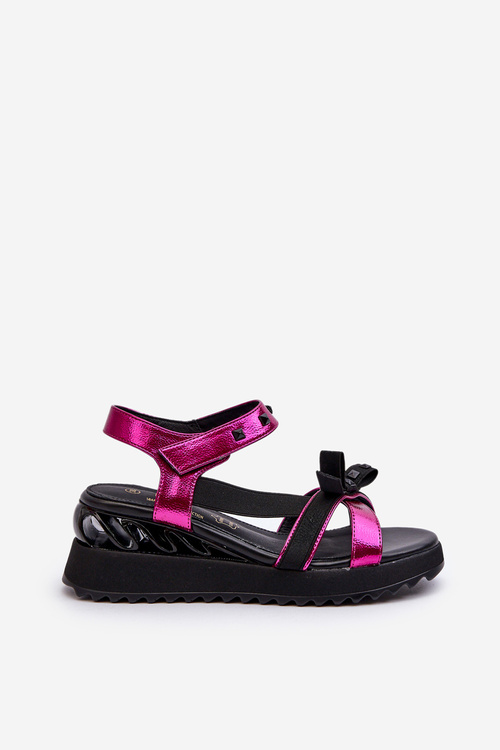 Sandały Damskie Z Kokardką D&A CR956 Fuksja