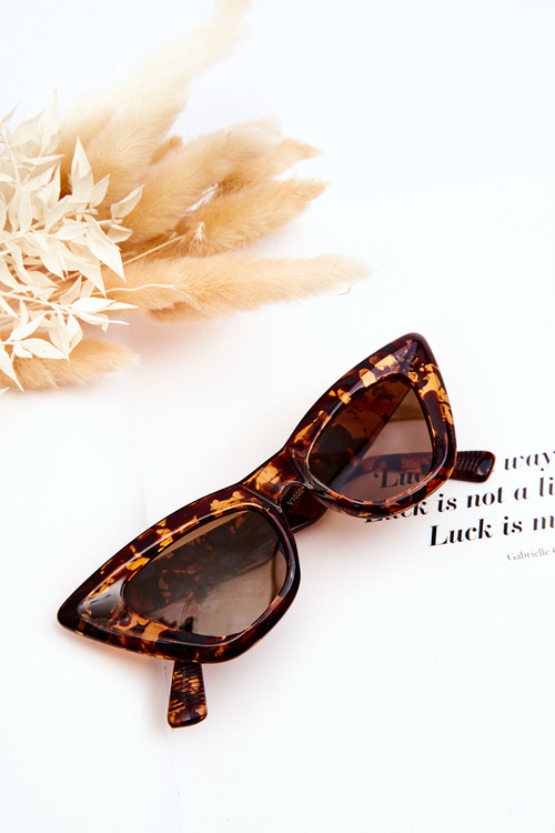 Damskie Okulary Przeciwsłoneczne Kocie Oko V100045 Brązowe