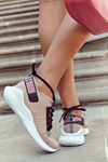 Damskie Wsuwane Sportowe Buty Sneakersy Beżowe Klayra
