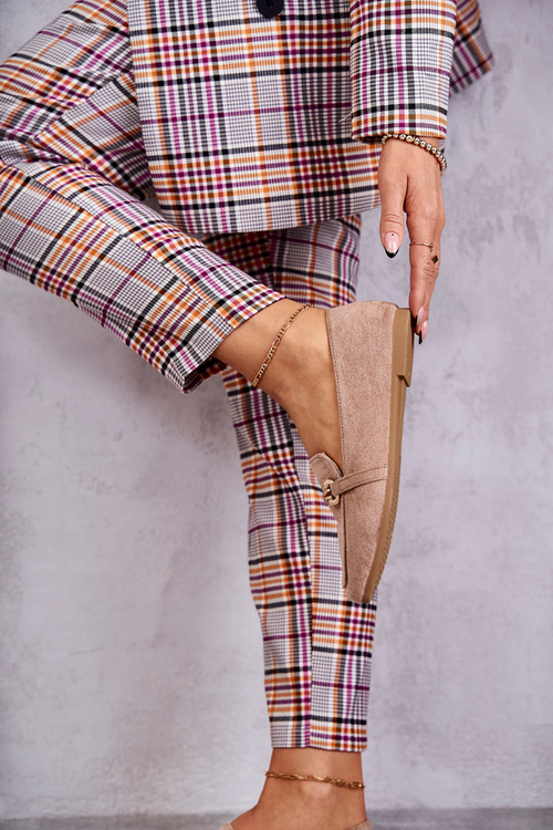 Zamszowe Klasyczne Mokasyny Ciemnobeżowe Roddie