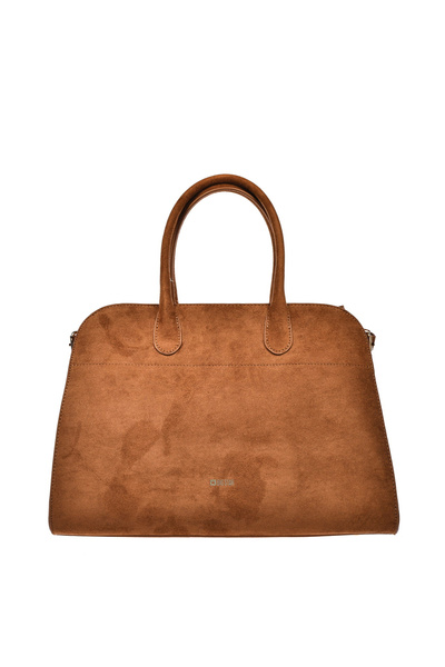 Torba Shopper Damska Z Eko Zamszu Big Star SS574008 Brązowa