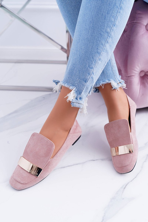 Mokasyny Damskie Z Blaszką Złote Lordsy Lu Boo Harlem