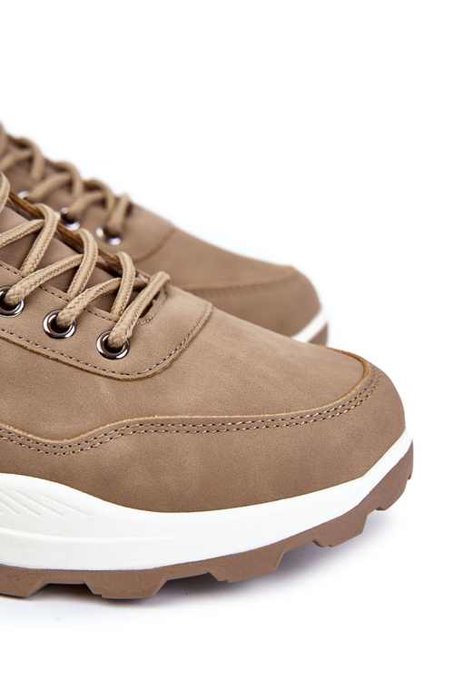 Męskie Ocieplane Buty Trekkingowe Trapery Beżowe Otto