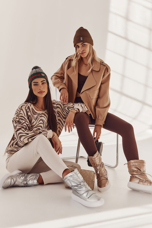 Damskie Ocieplane Śniegowce Big Star KK274194 Beżowe