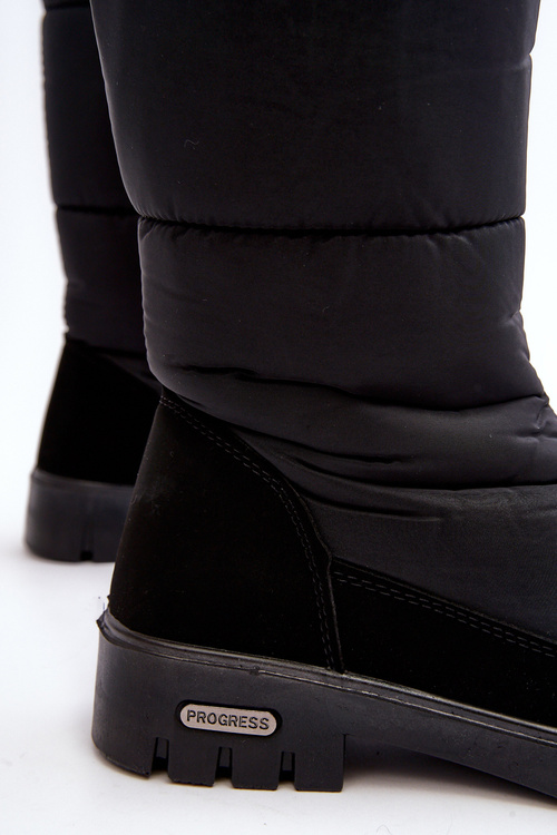 Damskie Ocieplane Śniegowce Progress PROGJ-22-136 Czarne