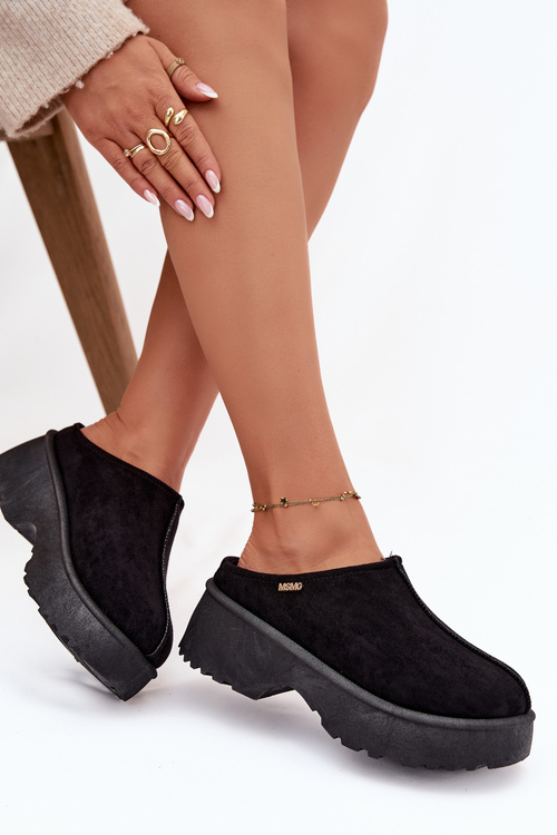 Śniegowce Damskie Niskie Na Platformie Czarne Yrenna