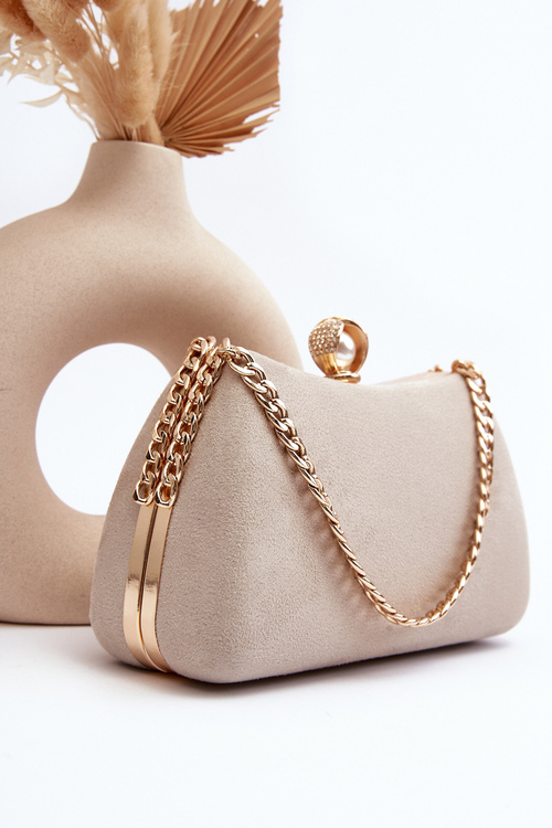 Torebka Wizytowa Kopertówka Nadrei Beżowa