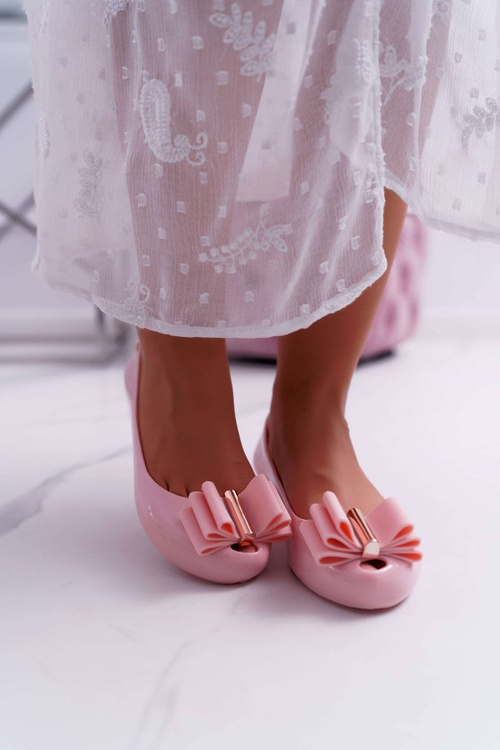 Różowe Damskie Balerinki Meliski Kasha