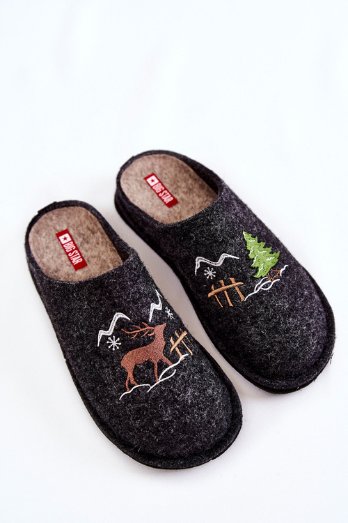 Domowe Papcie Big Star KK276018 Czarno-Beżowe