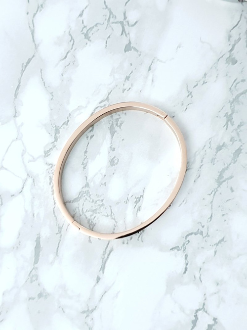 Damska Bransoleta Stalowa Z Cyrkoniami Różowe Złoto 6mm Valerii