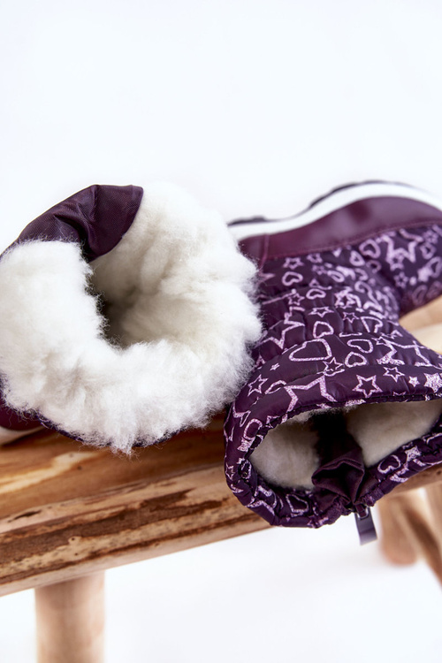 Dziecięce Botki Śniegowce Ocieplane Fioletowe Terra