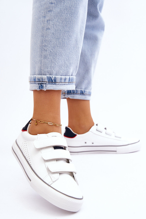 Damskie Tenisówki Na Rzepy Big Star LL274A207 Białe