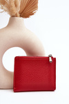 Damski Portfel Portmonetka Z Ekoskóry Czerwony Lazara