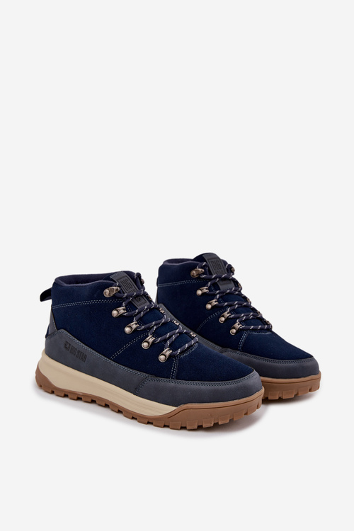 Zamszowe Buty Trekkingowe Męskie Big Star SS174264 Granatowe