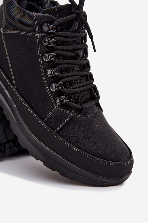 Buty Trekkingowe Trapery Męskie Ocieplane Czarne Wivelle