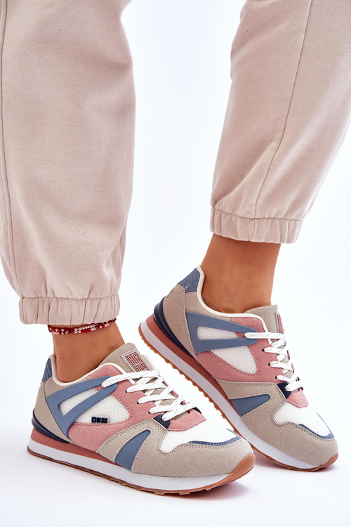 Wygodne Damskie Sneakersy Memory Foam Big Star LL274951 Niebieskie