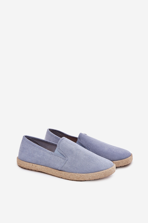 Espadryle Tenisówki Męskie Z Eko Zamszu Niebieskie Lunaria