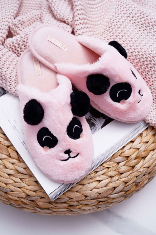 Papcie Damskie Z Futerkiem Pandy Różowe Fimeo