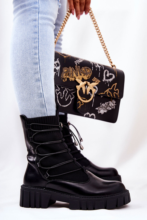 Botki Workery Ze Skarpetą Czarne Connor