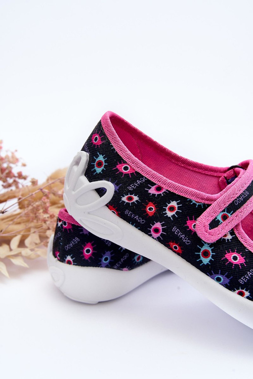 Papcie Baleriny Dziewczęce Befado 114Y518 Granatowo-Różowe