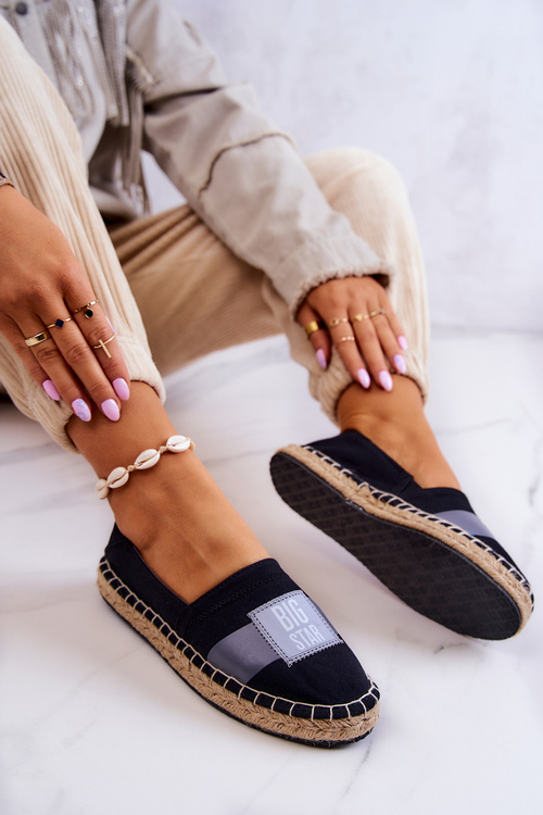Damskie Espadryle Wsuwane Big Star JJ274963 Czarne