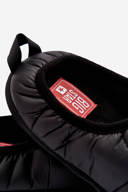 Męskie Wsuwane Ocieplane Kapcie Czarne Big Star KK174363