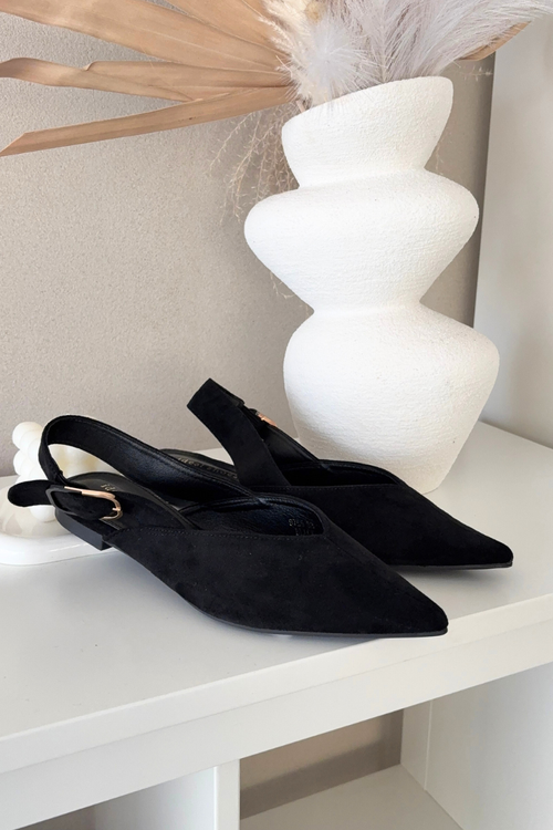 Baleriny Damskie Z Klamrą Czarne Tanelia