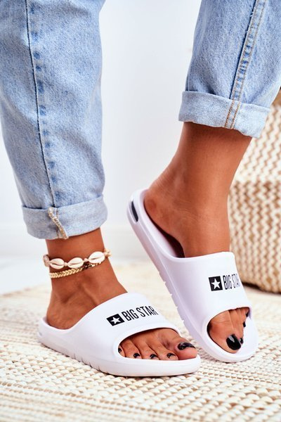 Klapki Damskie Big Star Powietrzne Białe GG274A026