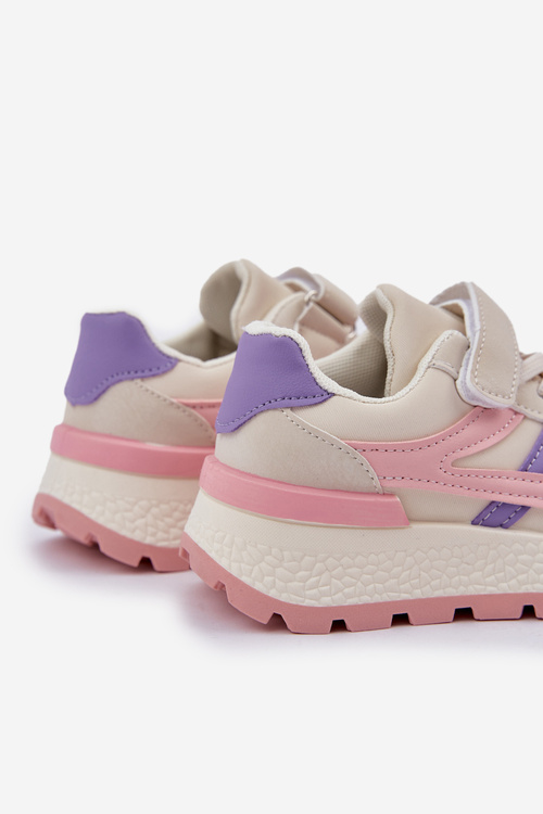 Sneakersy Dziecięce Na Rzep Różowe Savilia