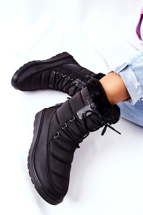 Wysokie Śniegowce Z Futerkiem Czarne Haneta