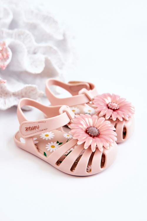Dziecięce Sandałki Na Rzep Pachnące ZAXY JJ385032 Jasnoróżowe