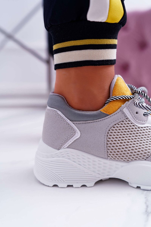 Sportowe Damskie Buty Wysoka Podeszwa Żółte Chillout