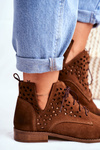 Botki Damskie Skórzane Camel Low Meridan