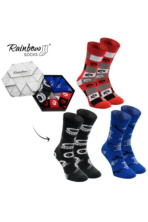 Skarpetki Rainbow Socks Dla Fana Motoryzacji 3 Pary