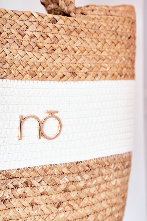 Pleciona Torebka Shopper Na Plażę NOBO XK0260 Beżowa