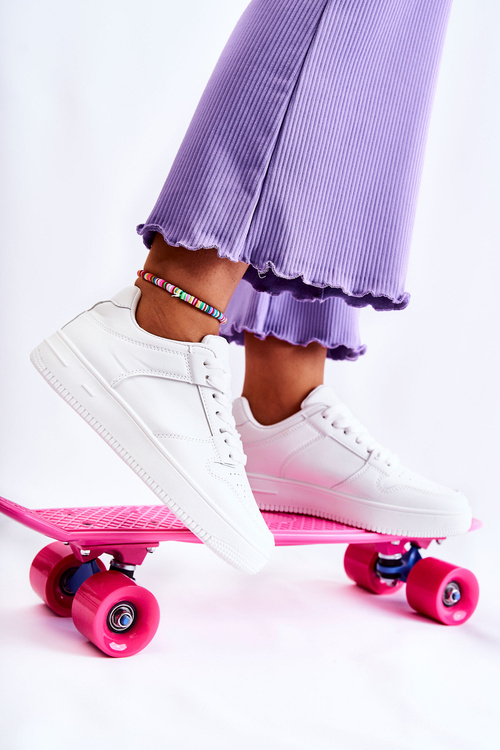 Damskie Sportowe Buty Wiązane Białe Toscana