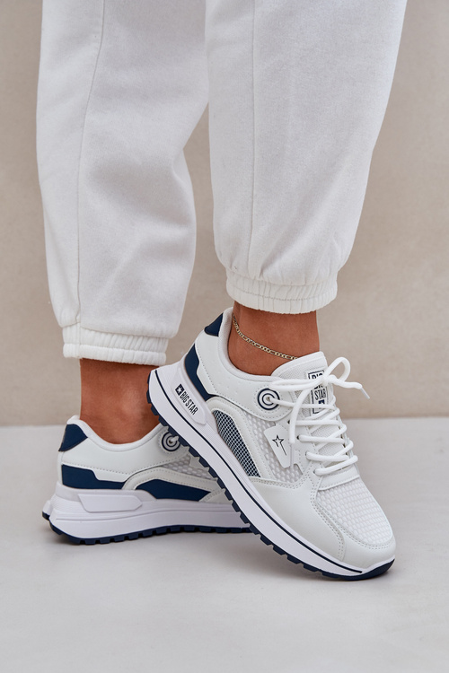 Buty Sportowe Sneakersy Damskie Big Star NN274A103 HI-POLY SYSTEM Biało-Granatowe