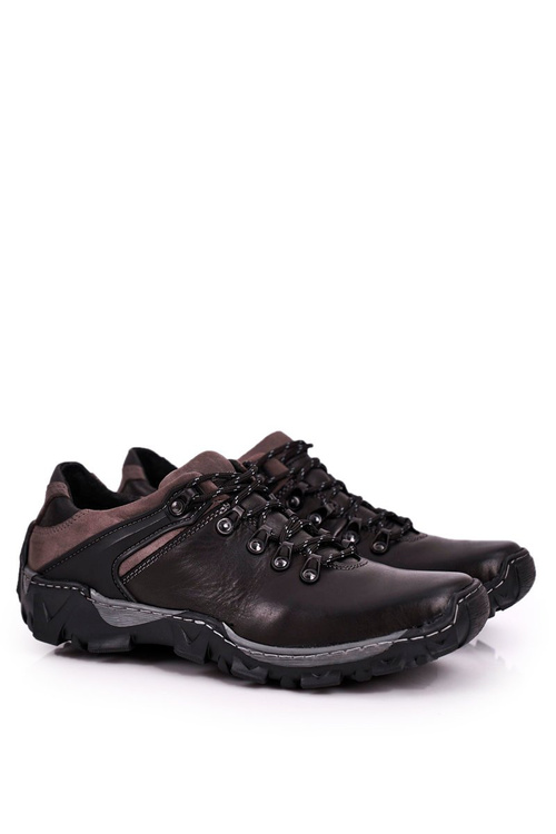 Męskie Skórzane Półbuty Trekkingowe BEDNAREK Czarne