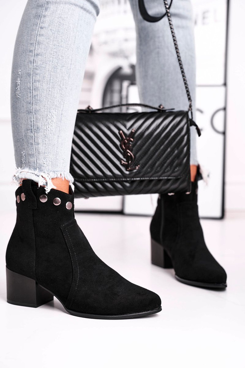 Botki Damskie Na Obcasie Sergio Leone Czarne BT617