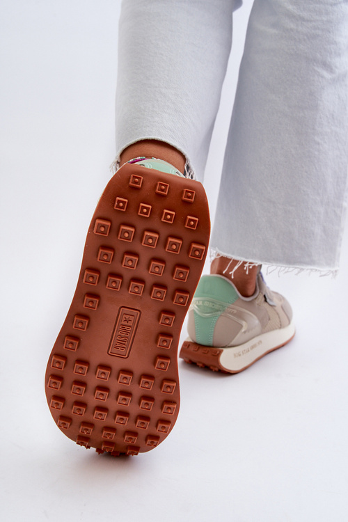 Sneakersy Damskie Na Platformie Memory Foam System Big Star NN274681 Beżowe