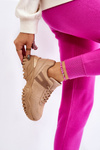 Modne Buty Sportowe Sneakersy Beżowe Frezio