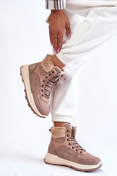 Ocieplane Botki Trapery Lee Cooper LCJ-22-44-1363 Różowe